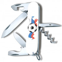 Нож перочинный Victorinox Spartan "Российский футбол", 91 мм, 12 функций, рукоять пластик, белый Нож перочинный Victorinox Spartan "Российский футбол", 91 мм, 12 функций, рукоять пластик, белый
